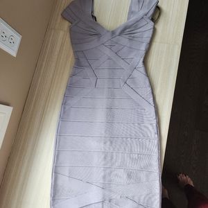 Herve Leger XS Lilac Bodycon Dress